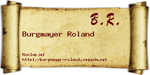 Burgmayer Roland névjegykártya